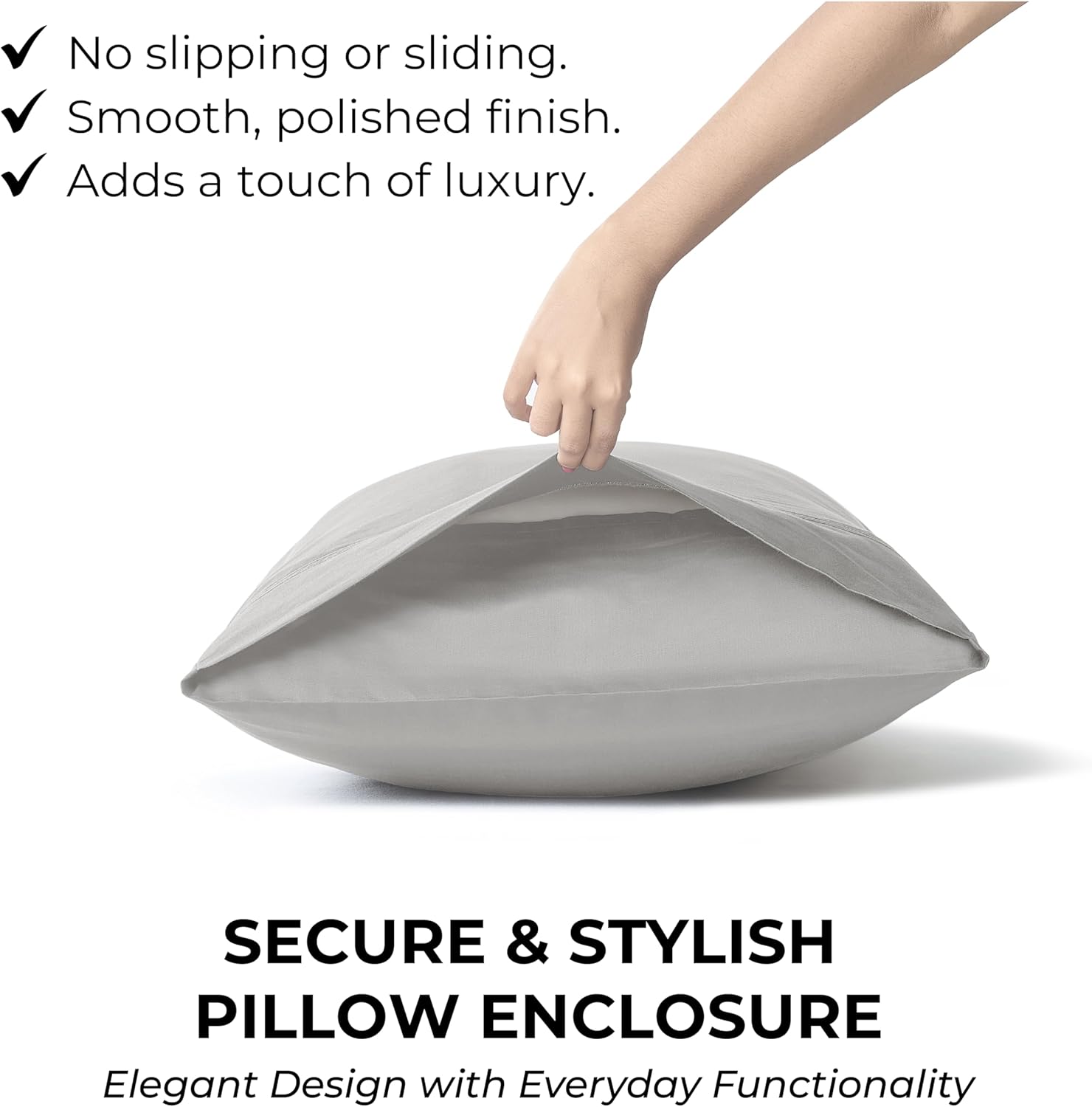 100% Natural Cotton Bed Sheets | 500 TC Single-Ply Sateen Weave Cal King Sheet Set | Breathable & Hypoallergenic Solid 4-Piece Bedding with Deep Pocket Fitted, Flat, Pillowcase | Grey