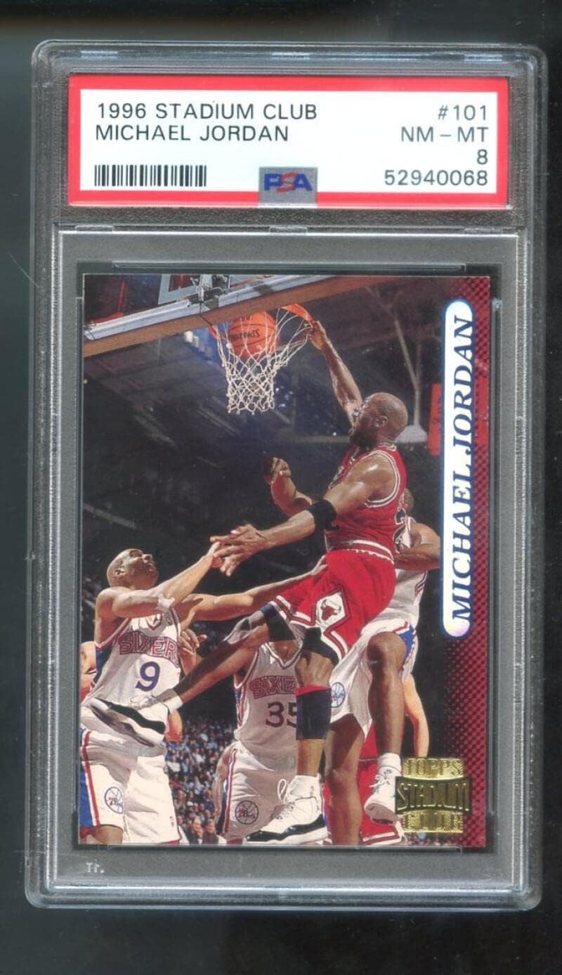 1996-97 Topps Stadium Club #101 Michael Jordan PSA 8 Graded Basketball Card NBA Chicago Bulls 1996 1997 96-97