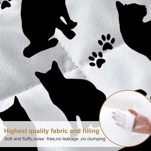 Miniatura 5 de SOULZZZ Edredón de tamaño matrimonial con estampado de patas de gato, bonita colcha de gato para amantes de los gatos, 1 colcha y 2 fundas de