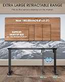 VOSATRON Structure de bureau réglable en hauteur avec bac à câbles, hauteur réglable électriquement avec moteur puissant, contrôleur de mémoire et fonction de protection contre les collisions (noir) - 7