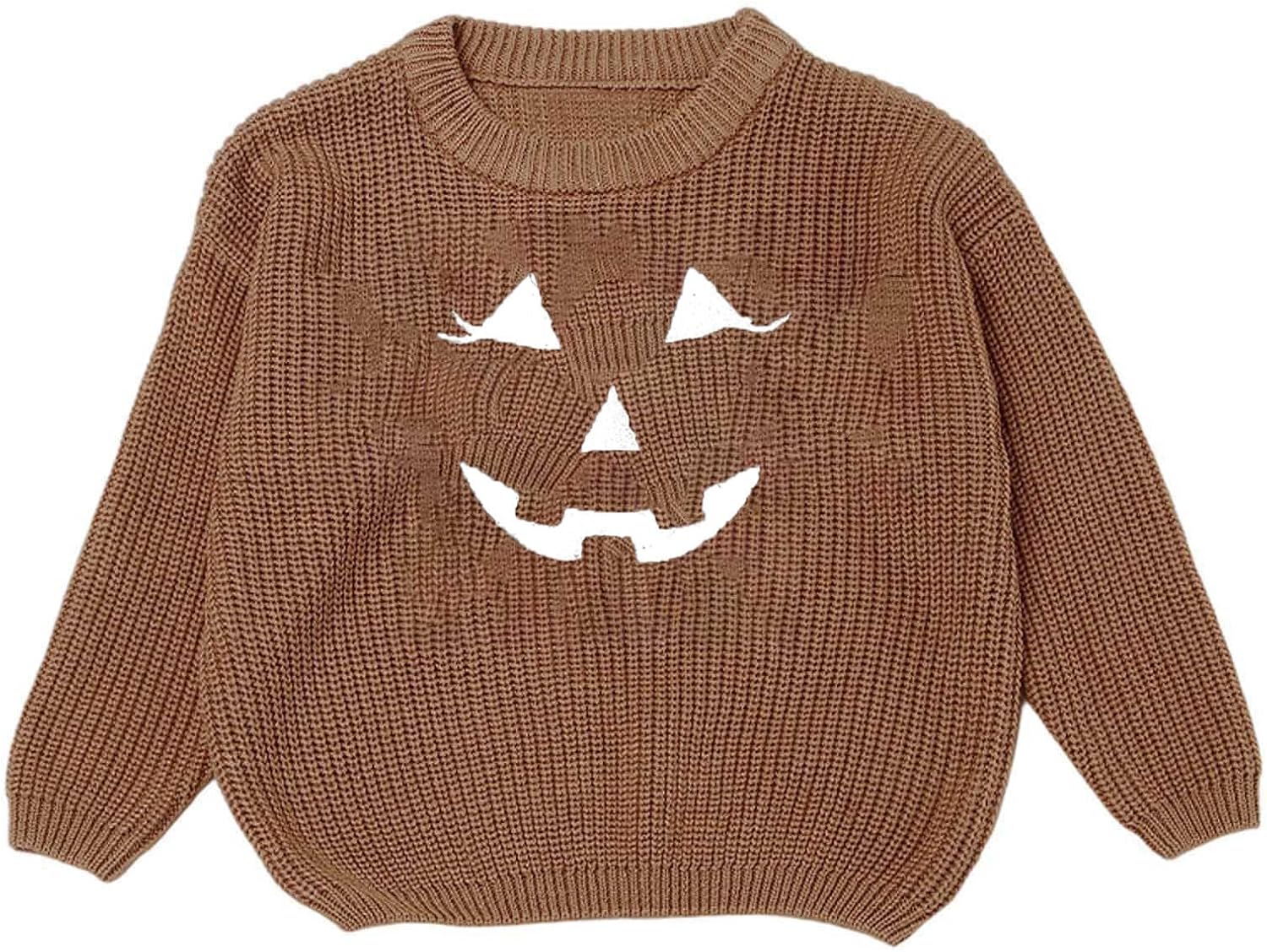 Baby Girl Boy Halloween Sweater Pumpkin Face Knit Pullover Fall Clothes