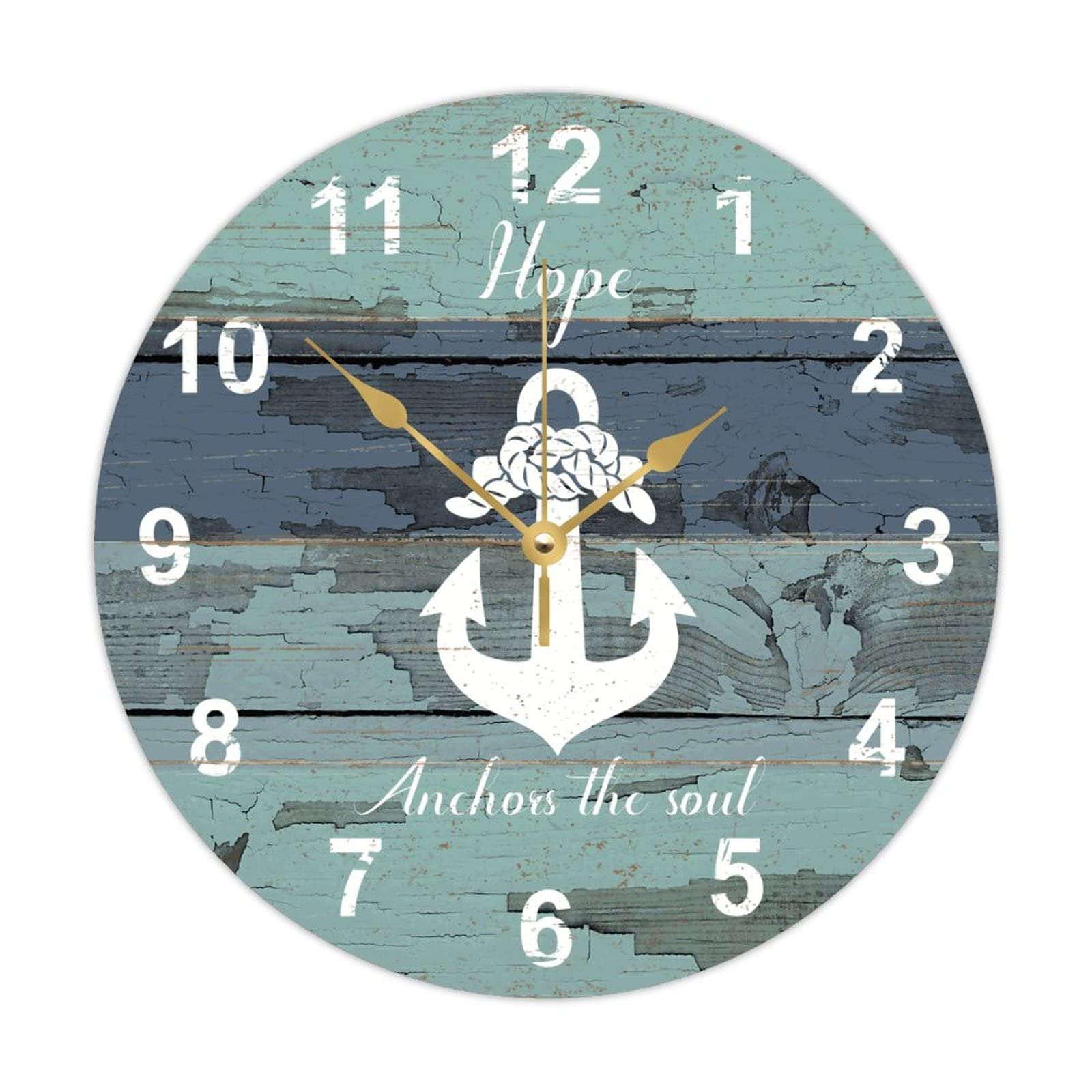 Horloge murale ronde en bois pour salon cuisine et salle de bain