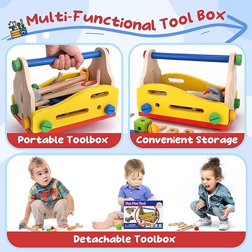 Miniatura 4 de Juego de herramientas para niños a partir de 3 años, contiene 48 juguetes de aprendizaje de construcción, los recursos perfectos para preescolar y