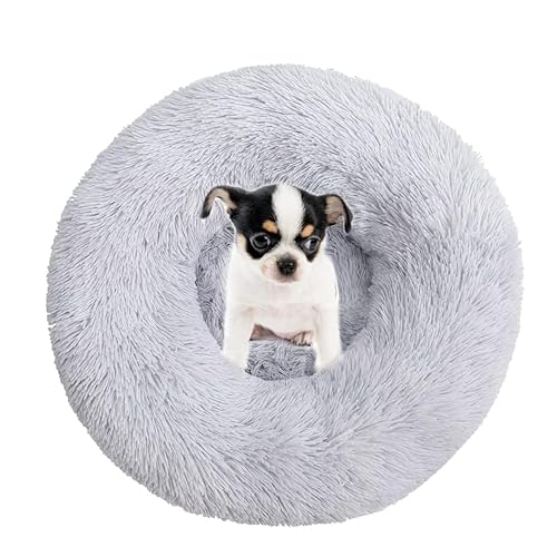 Fhodigogo Cama para Perros Cama para Gatos Cama Lavable para Perros Donut Sofá Redondo de Felpa Suave…
