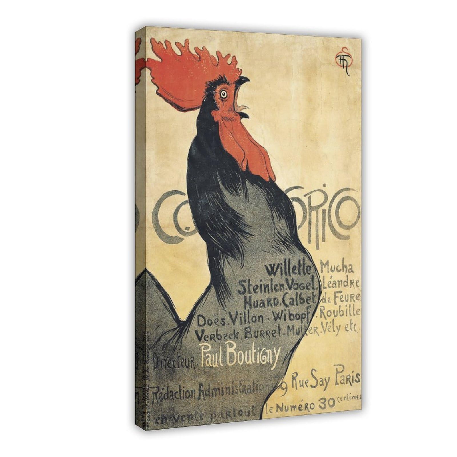 DFJyjFGJJ Théophile Alexandre Steinlen Cocorico Canvas Poster And Wall Art Picture Print Modern Family Bedroom Decor 16" L X 24" W