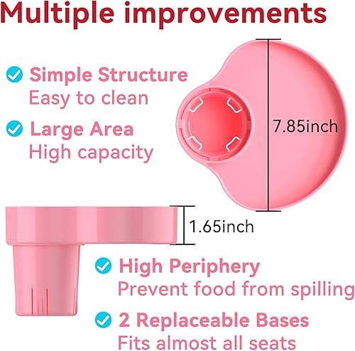 Miniatura 4 de Bandeja de asiento de automóvil para niños, bandeja de viaje con portavasos para niños pequeños, soporte para bocadillos para alimentos para viajes
