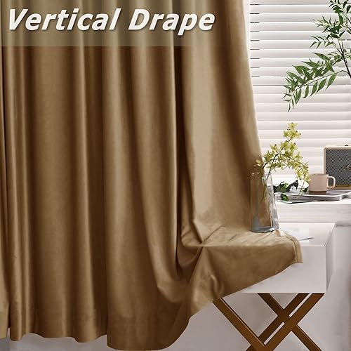 Miniatura 3 de Frelement Cortinas divisoras de habitación extra anchas con ganchos planos de terciopelo de 150 pulgadas, aislamiento de privacidad para cine,