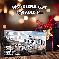 Vista 7 de Piececool Kit de modelos de automóvil de rompecabezas de metal 3D, kit de modelos de vehículos militares Hummer H1, rompecabezas de cerebro, kits
