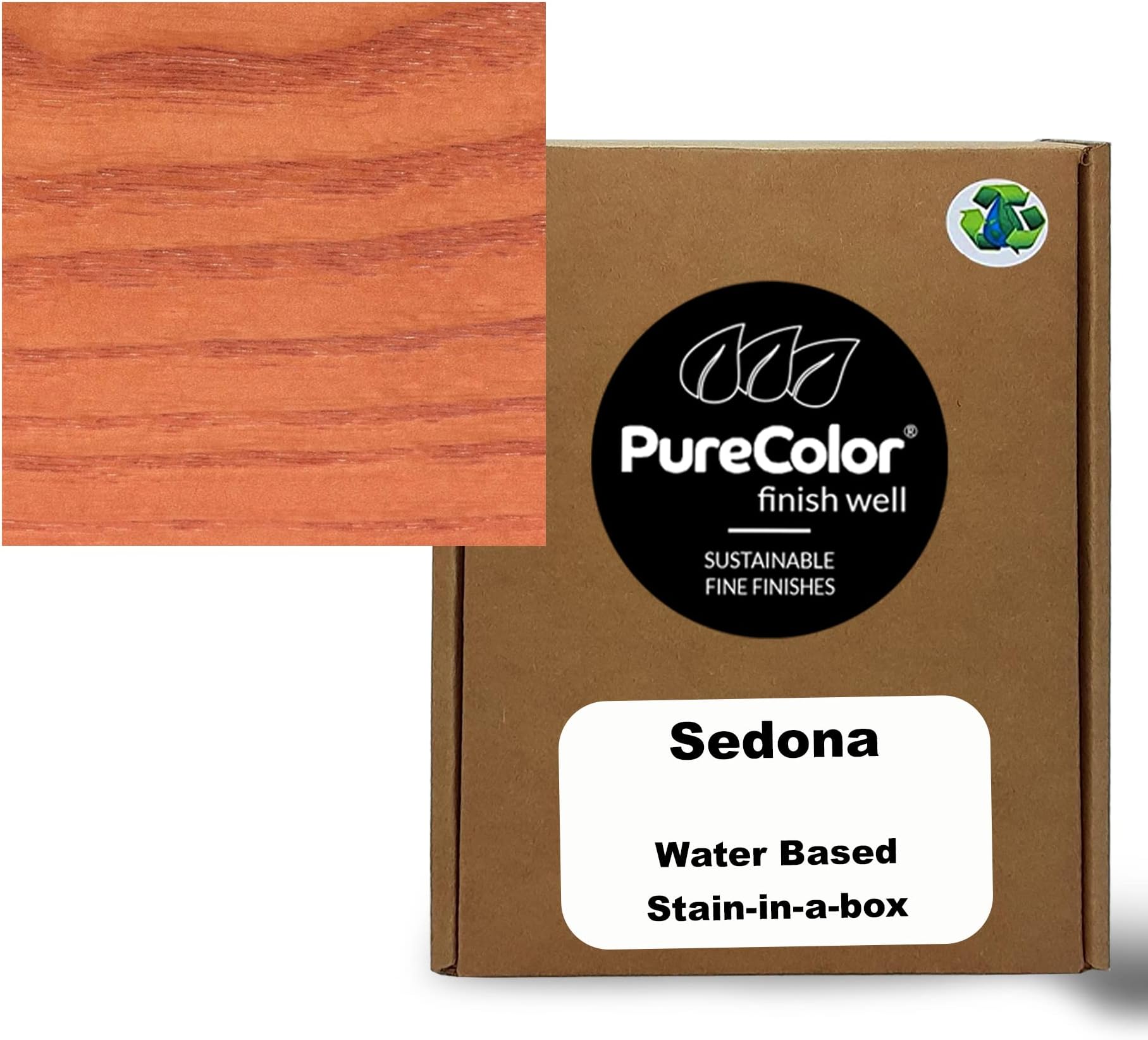 Wood Stain and Finishes - Eco-Friendly, Vivid Colors, Deep Pigment, Ready to Use, Water-Based, Low VOC, No Odor, & Easy Clean-Up. Quart, Sedona