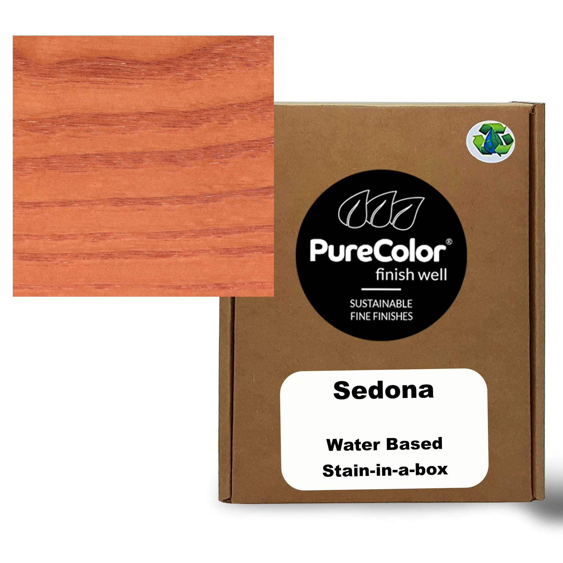 Wood Stain and Finishes - Eco-Friendly, Vivid Colors, Deep Pigment, Ready to Use, Water-Based, Low VOC, No Odor, & Easy Clean-Up. Quart, Sedona