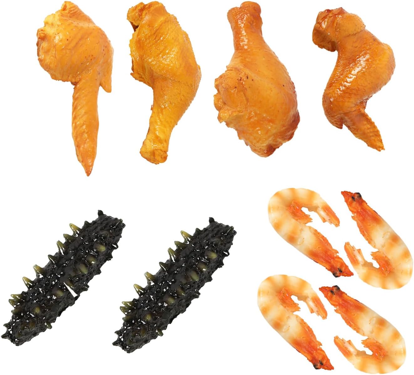10 PCS Realistic Plastic Fake Freshwater Fish and Seafood Combination Food Props Kitchen Decor Restaurants Hotels Home Display Thanksgiving Christmas