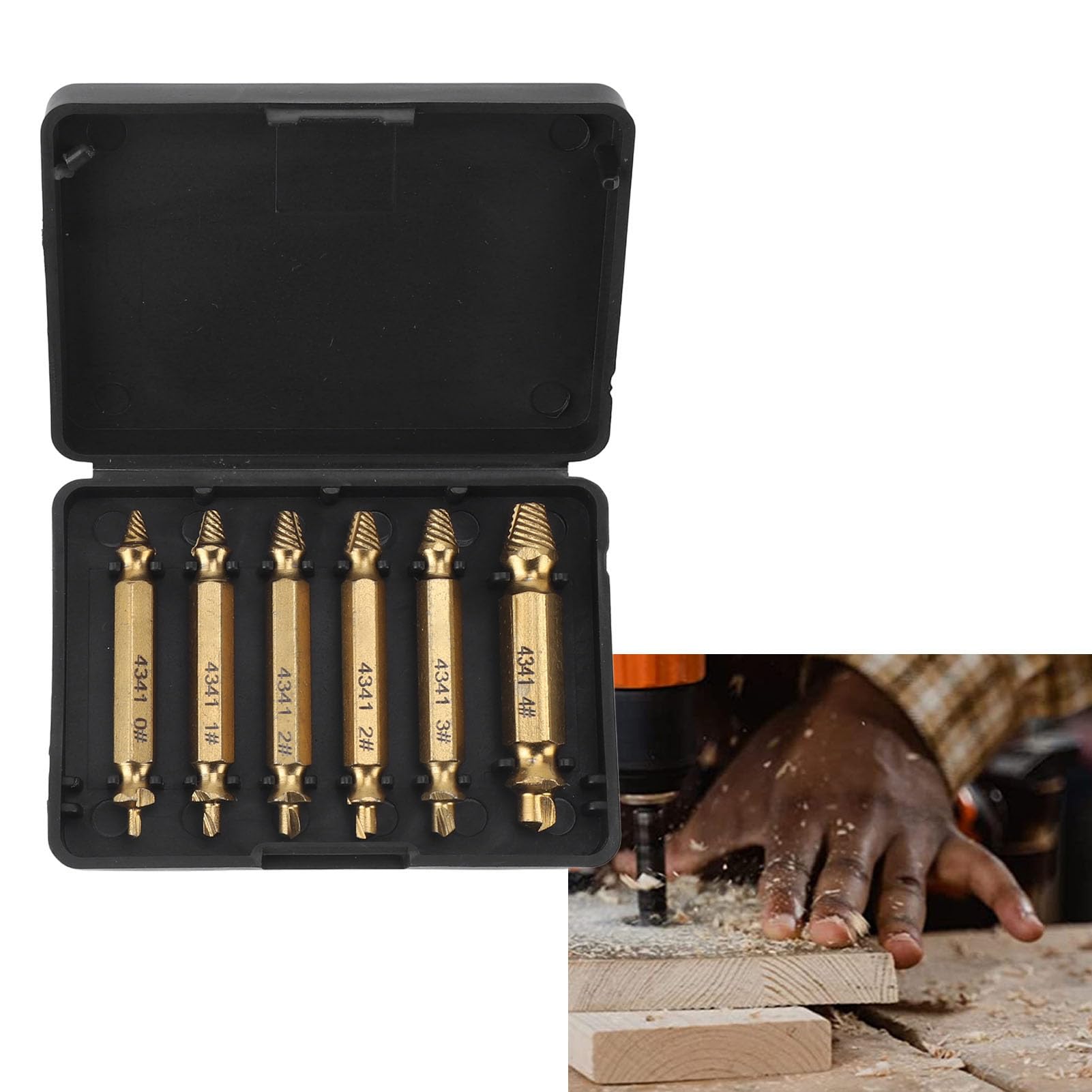 Juego de extractores de Tornillos, Kit de extracción de Fijaciones de Acero al Cromo vanadio con Taladro y Llave para machos de roscar para reparación de maquinaria Industrial.