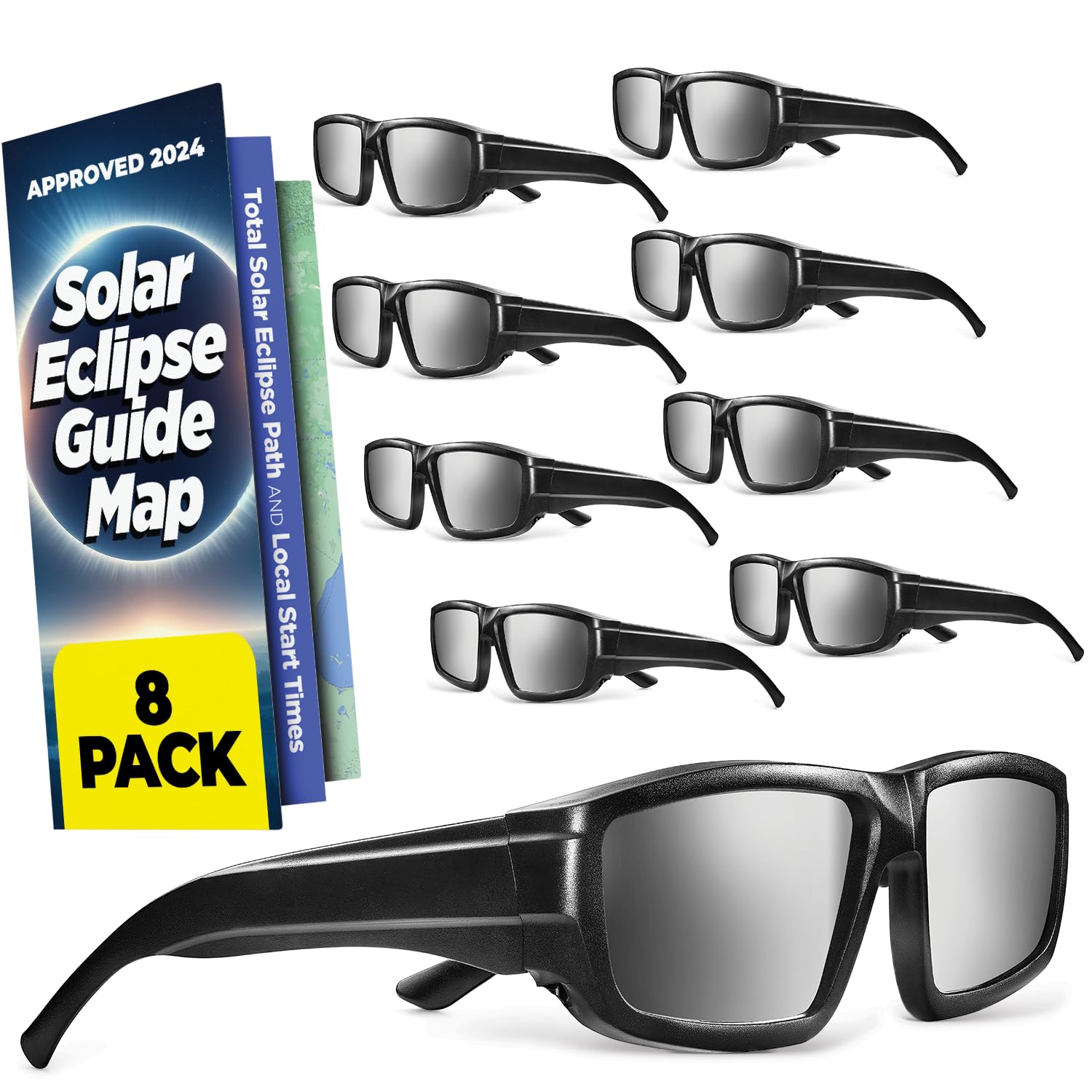 Medical kingSolar Eclipse Glasses Plastic AAS Approved 2024 (2/8/18/48 Pack) CE, ISO Certified Safe for Direct Sun Viewing