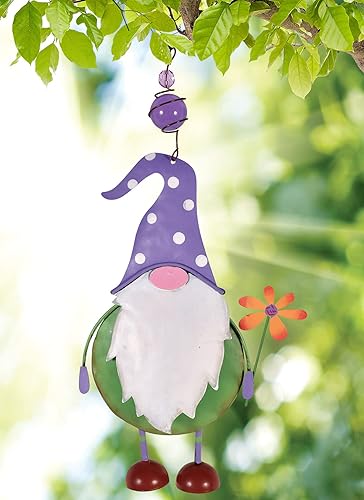 Miniatura 2 de Sunset Vista Designs 93782 Gnome Collection - Colgante de jardín hinchable, sombrero morado, altura de 17 pulgadas