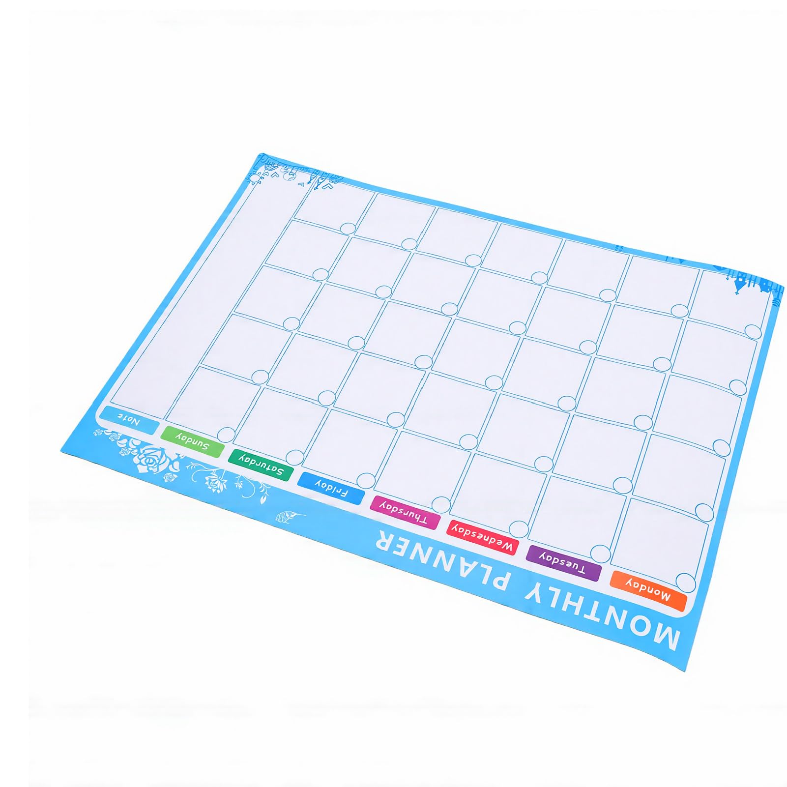Cryfokt Trocken Abwischbarer Kalender für die Wand, Magnetische Rückseite, Geisterfrei Abwischbarer Großer Trocken Kalender, Tafelkalender mit 3 Farbmarkierungen, Radiergummi für Zuhause, Büro, (4