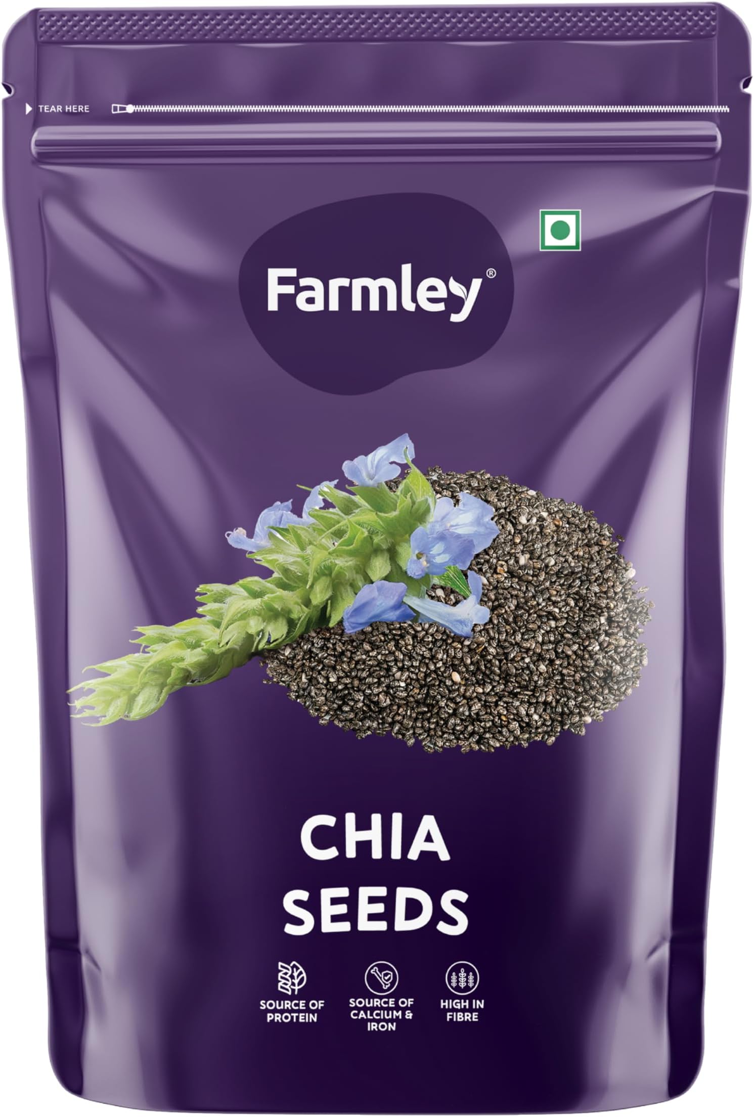 Farmley Chia Seeds 200g I Seeds for Eating | Seeds for Weight Management | Rich in Calcium, Protein & Fibre (Pack of 1)