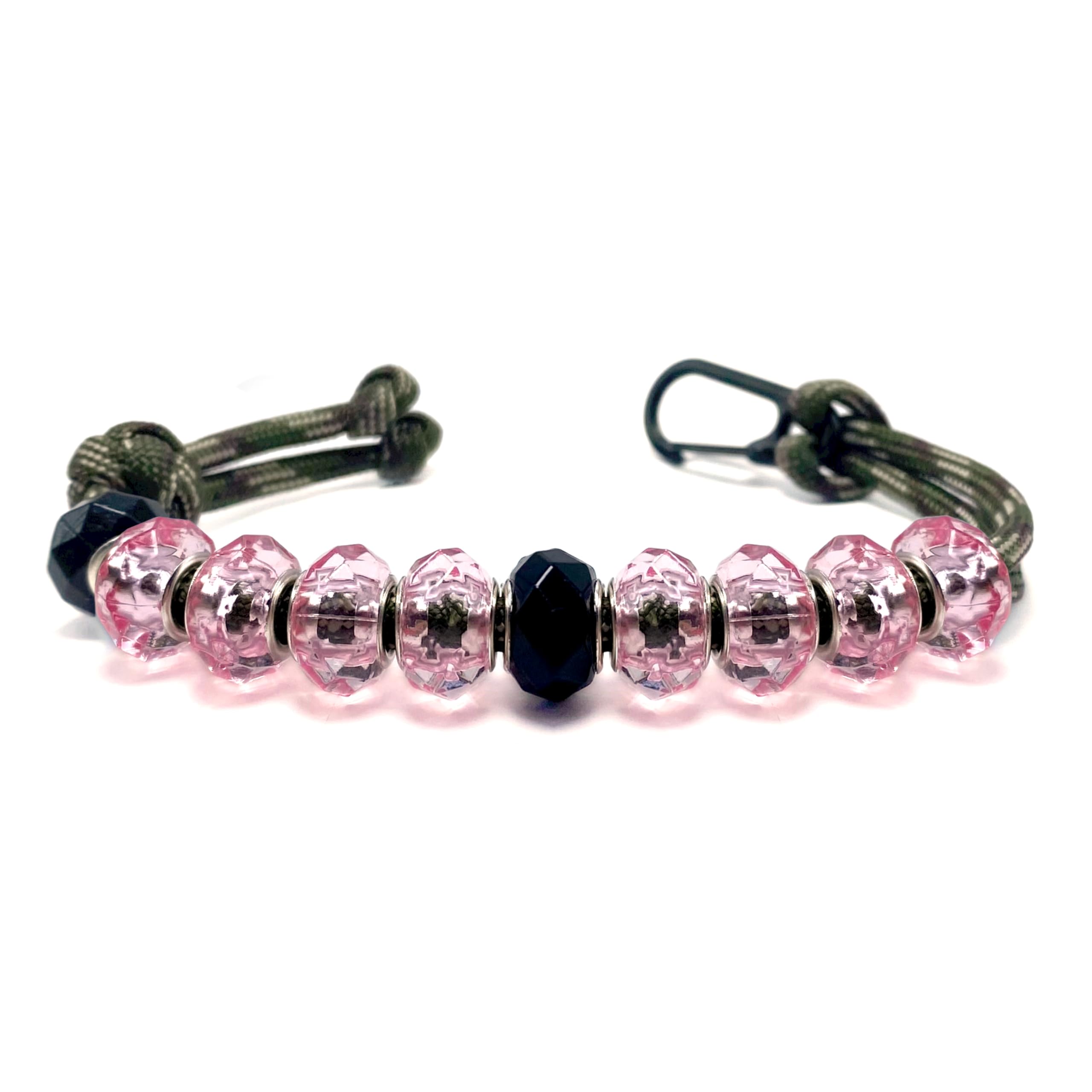 LAMIBEE 10 Beads Counter Stroke, Golf Basketball Count Stroke Score, Large 10inch with Clip and Durable 550 lbs Paracord String Hand-Braided, Easy Scorekeeping (Pink)