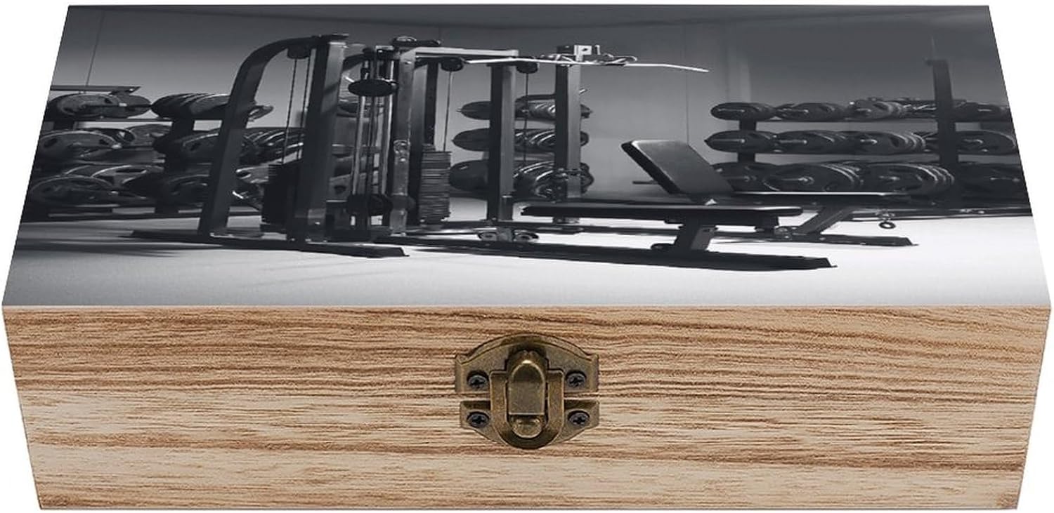 Gym Equipment Wooden Keepsake Box, Memory Box