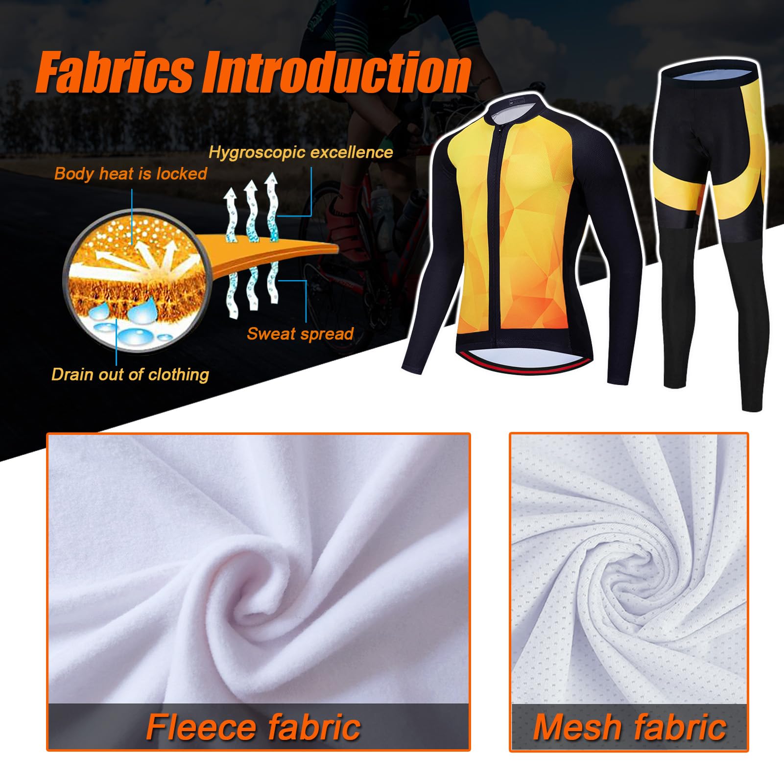 Conjunto Ropa Ciclismo Mujer Invierno Maillot Bici MTB Polar Térmico,Traje Ciclista Chaquetas Manga Larga y Pantalones con 19D Gel Acolchado,Completa Bicicleta Jerseys Ciclo Transpirable Secado Rápido