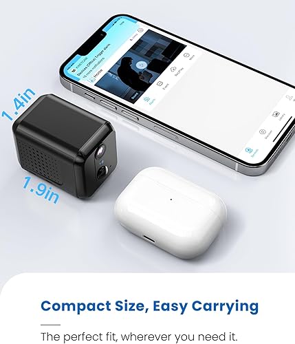 Miniatura 2 de Cámara espía oculta, mini cámara inalámbrica Wi-Fi HD 2K, aplicación de teléfono, detección de movimiento AI, visión nocturna automática, duración