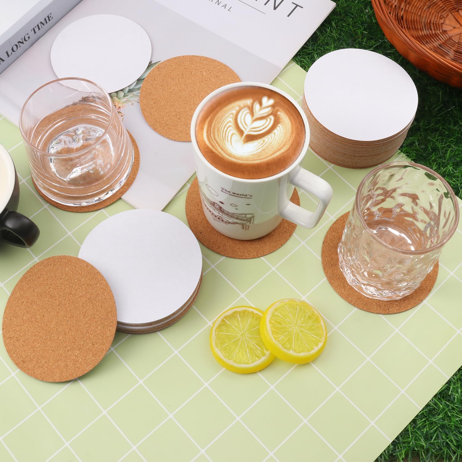 500 PCS 3.74 Inch Round Self-Adhesive Cork for Coasters, Cork Coaster Backing Pad for Home Tabletop Decoration - Image 4