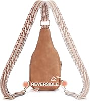 Vista 82 de Telena Riñonera pequeña para mujer, de cuero, cangureras, bolsa de pecho para mujer 3-camel marrón