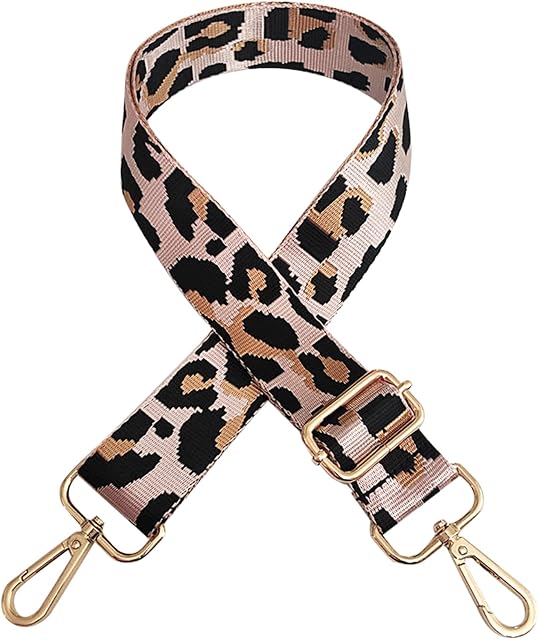Wide Shoulder Strap Leopard Print Bag Strap Adjustable Handbag Belt Strap Long Canvas Bag Strap Replacement Handbag Straps Crossbody Bag Straps Bag Guitar Straps with Metal Swivel Hooks for Handbags