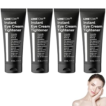 LIMETOW Instant Eye Cream Tightener, Anti Aging Eye Cream For Dark Circles, Puffiness & Bags, Reduce Wrinkles, Fine Lines, Moisturizating Skin, Suitable for All Skin Types 4 Pack