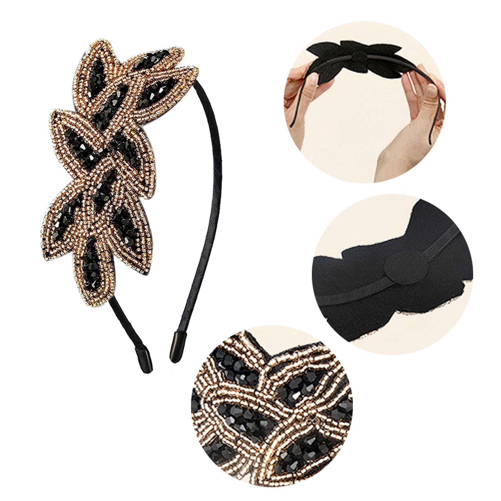 Floatdream 2 Pieces 1920s Hair Hoop, 1920s Headbands, Women's Vintage Headpiece, for 20s Style Dress Costume - Image 4