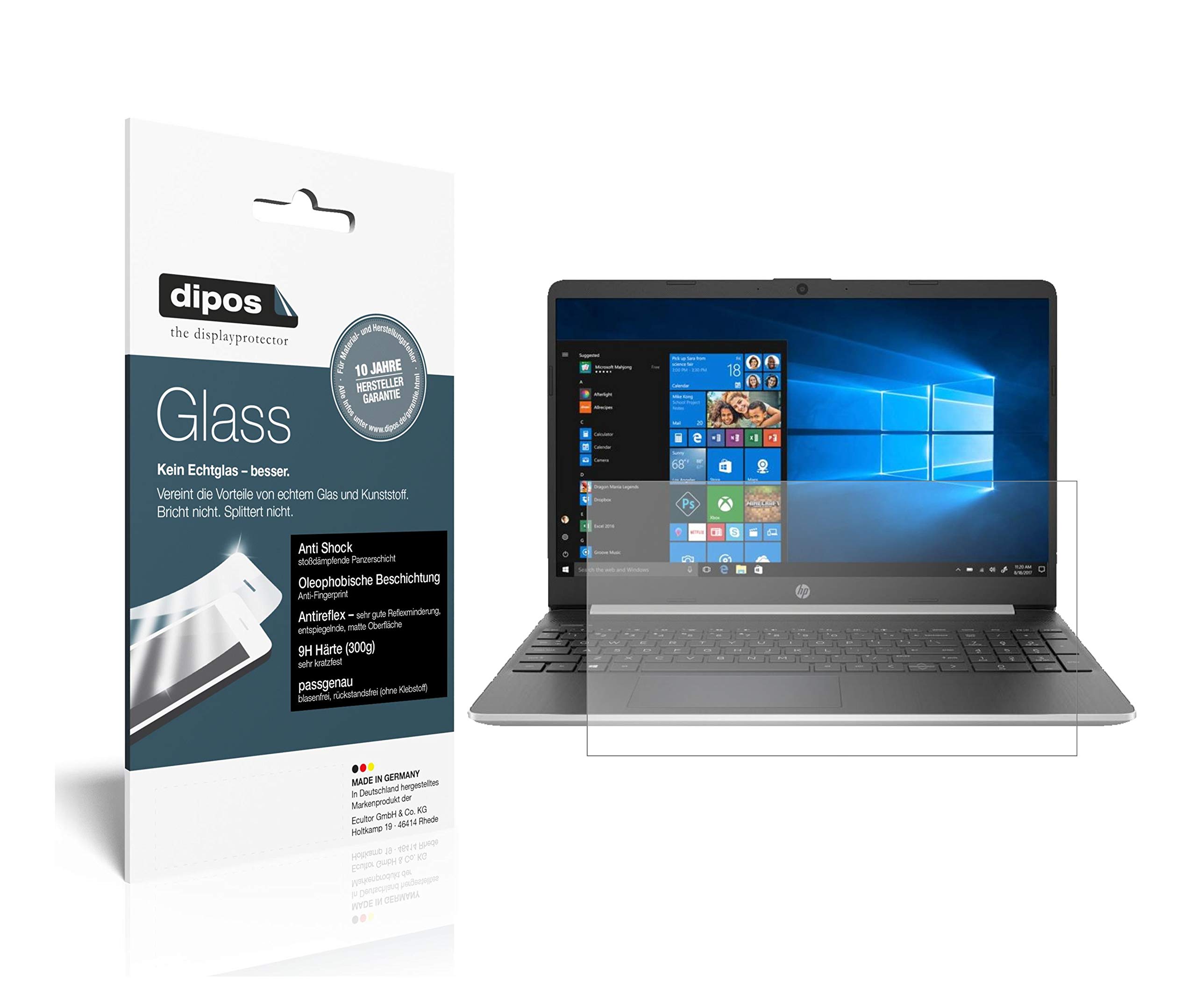 dipos 1x Pellicola Protettiva 9H opaca per HP Laptop 15s-eq0564ng | Antiriflesso, non si rompe e non si scheggia, non è vero vetro, Anti-Shock, antigraffio, senza bolle, autoadesiva