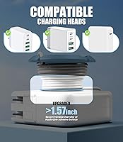 Vista 3 de Nearockle Organizador de cargador plegable para cable de carga, compatible con bloque de cargador USB C, cargador de MacBook, cables de carga de PC