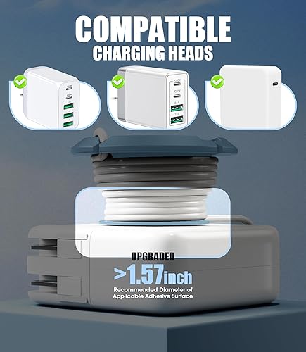 Miniatura 3 de Nearockle Organizador de cargador plegable para cable de carga, compatible con bloque de cargador USB C, cargador de MacBook, cables de carga de PC,