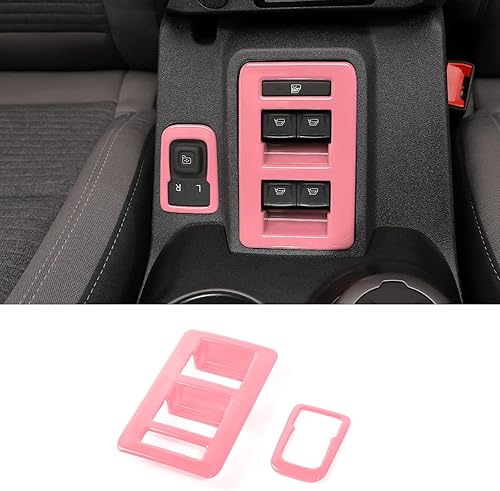 Para Bronco - Interruptor de control de interruptor de elevación de ventana, 2 piezas de cubierta de panel de ajuste de espejo retrovisor de consola