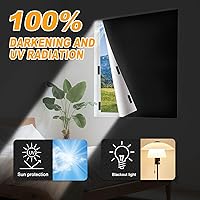 Vista 4 de Cortinas opacas para dormitorio, cubierta opaca portátil para ventana, persianas opacas sin taladro, cortinas opacas cortables, para ventanas