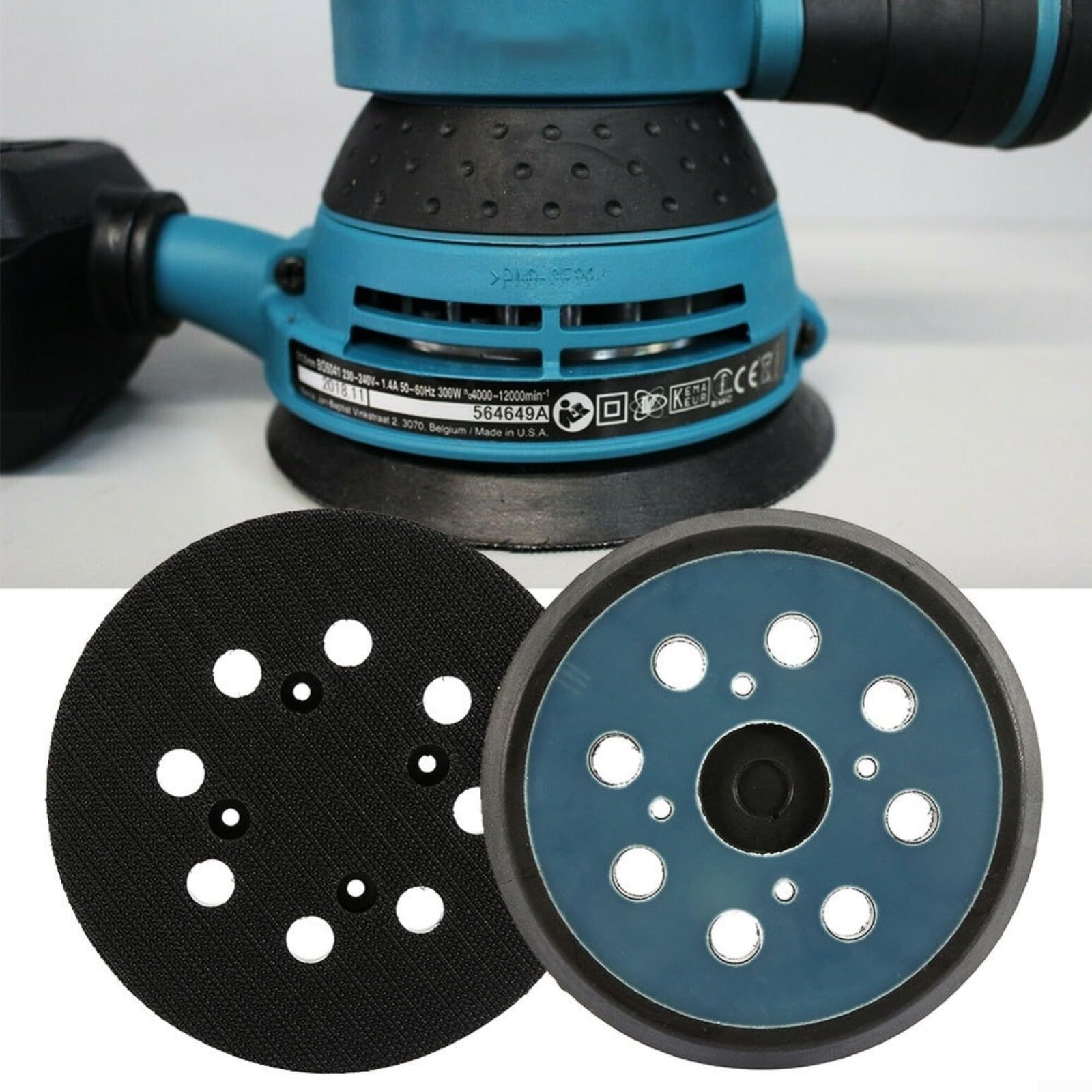 Disco abrasivo a 8 fori in pollici, piastra di supporto per lucidatura da 125 mm per levigatrice smerigliatrice, materiale PA6-GF30 con design di raffreddamento a 4 ventole,