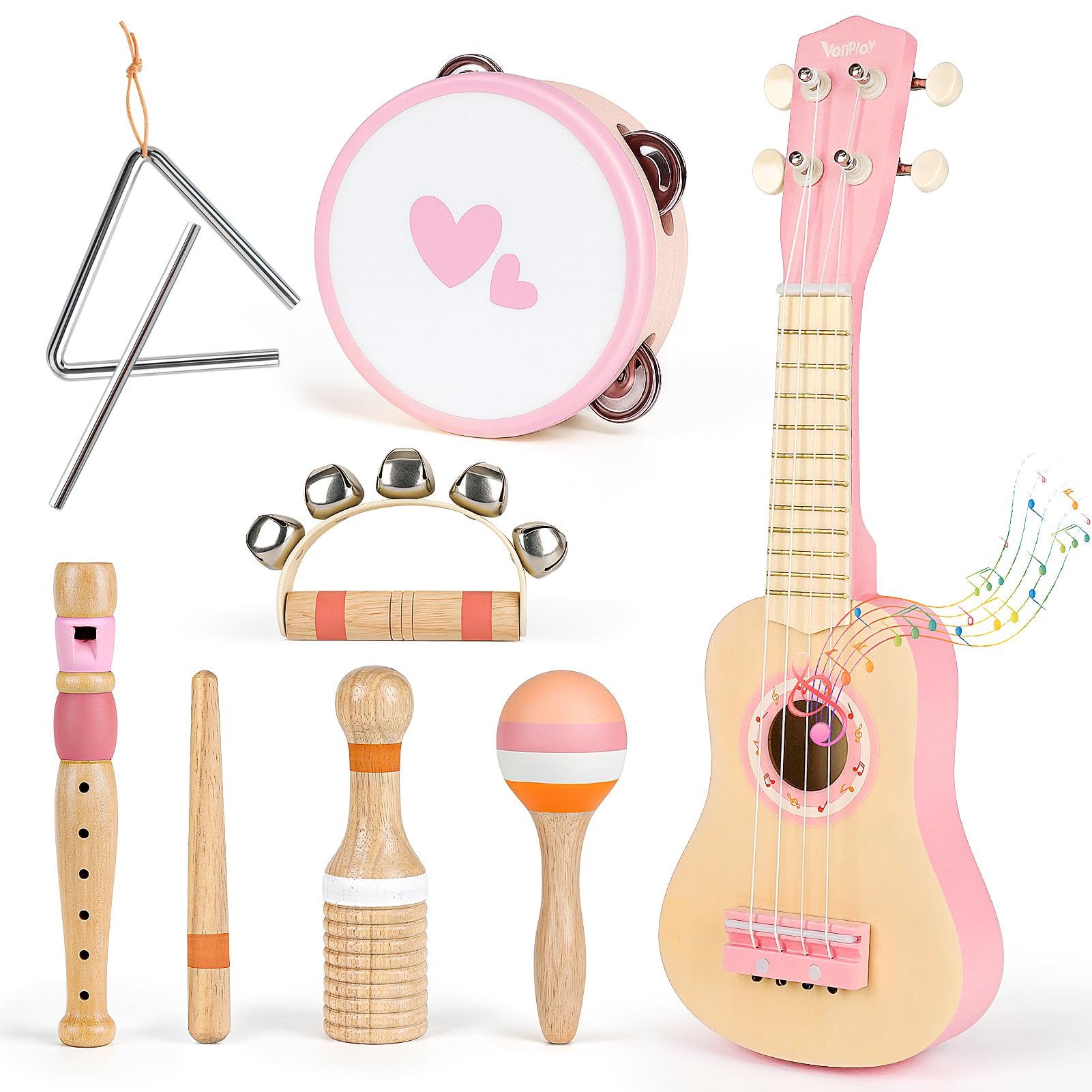 Vanplay Kids Guitar Set for Girls - Toys for 2 3 4 Year Old Girl Birthday Gifts -