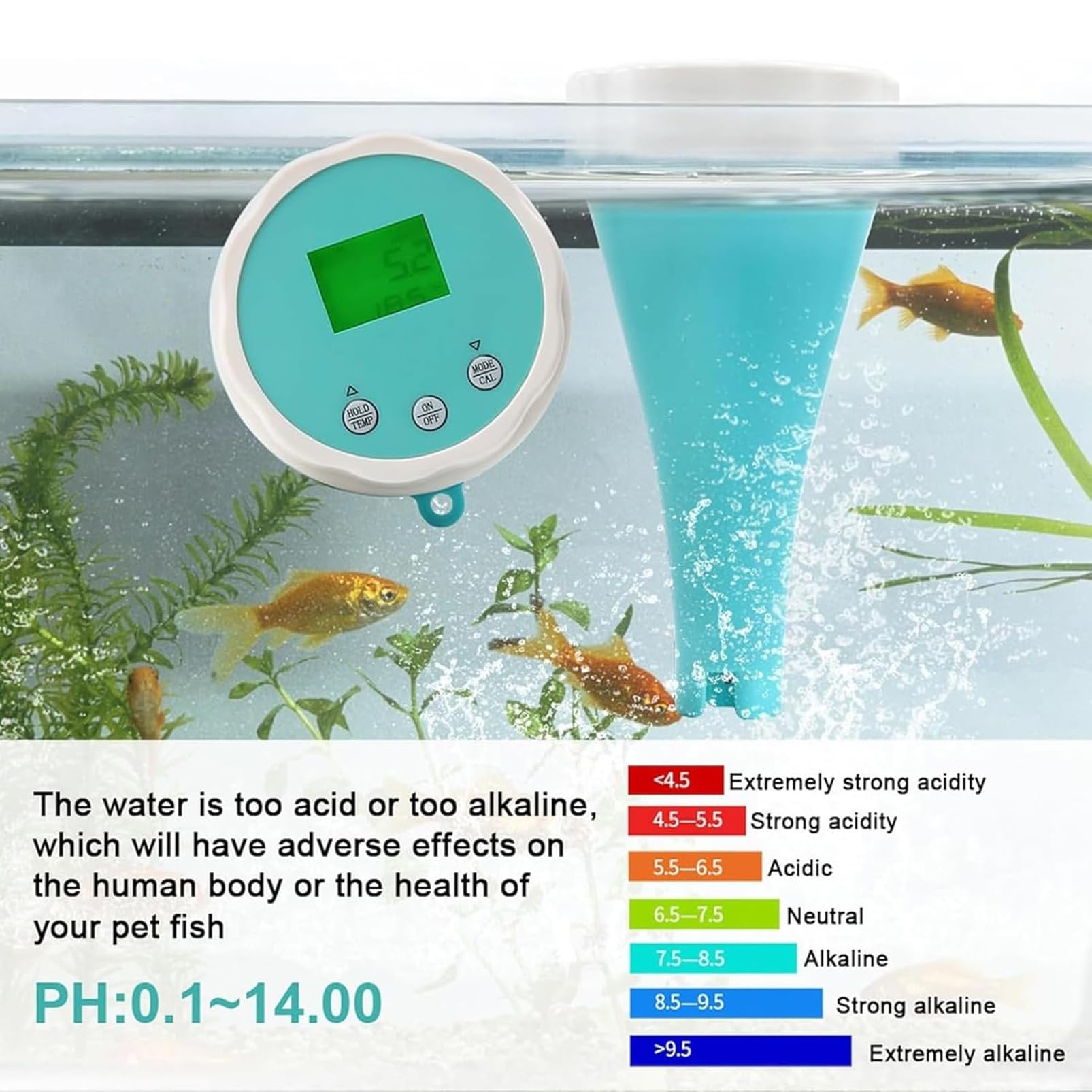 Medidor De Agua para Piscinas, 6 En 1 con Bluetooth Y Conexión a La App. Medición Profesional De PH/Cloro/ORP/CE/TDS/Temperatura para Jacuzzis Y Spas.