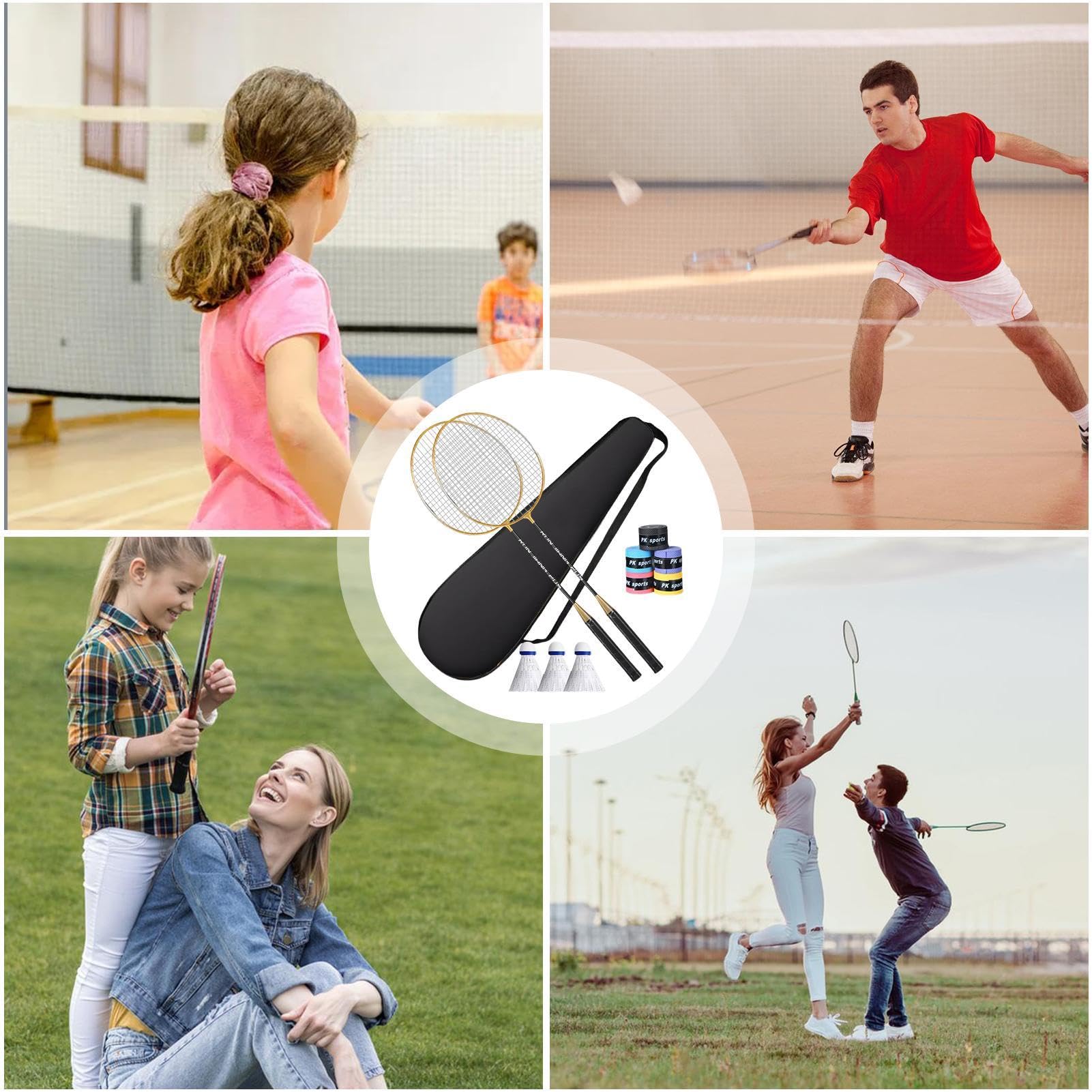 Juego De Raquetas De Bádminton - Juego De Bádminton Profesional Para Adultos | Equipo De Bádminton Ligero De 2 Piezas | Juegos De Patio Trasero Con Agarre Absorbente De Sudor | Bádminton Ligero Con Ej