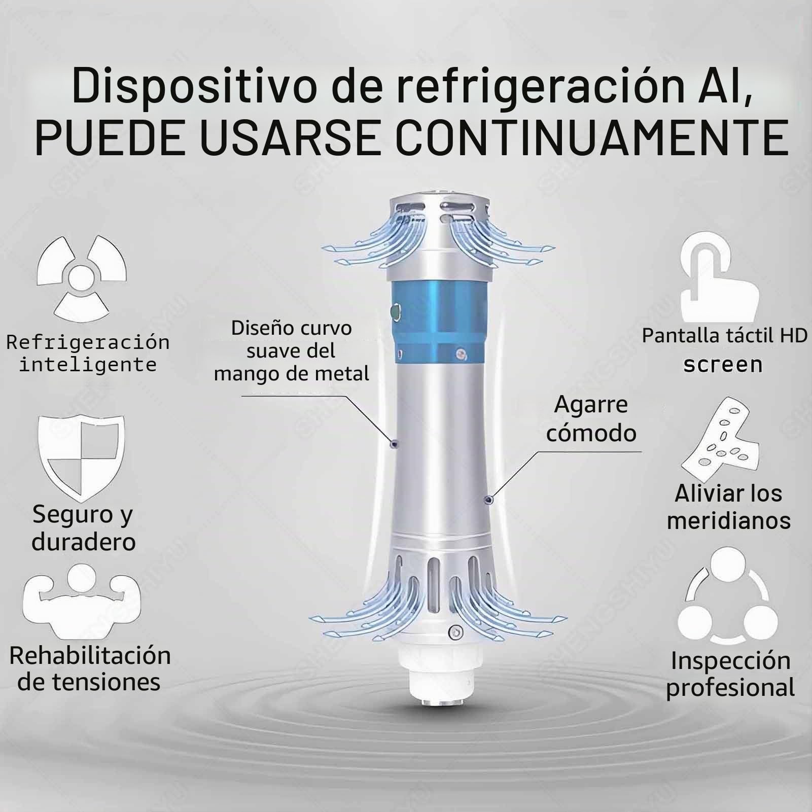Máquina de Terapia con Ondas de Choque,Máquina de Terapia Muscular con Ondas de Choque Extracorpóreas Dispositivo de Tratamiento Ed de Energía con 7 Cabezales Masaje