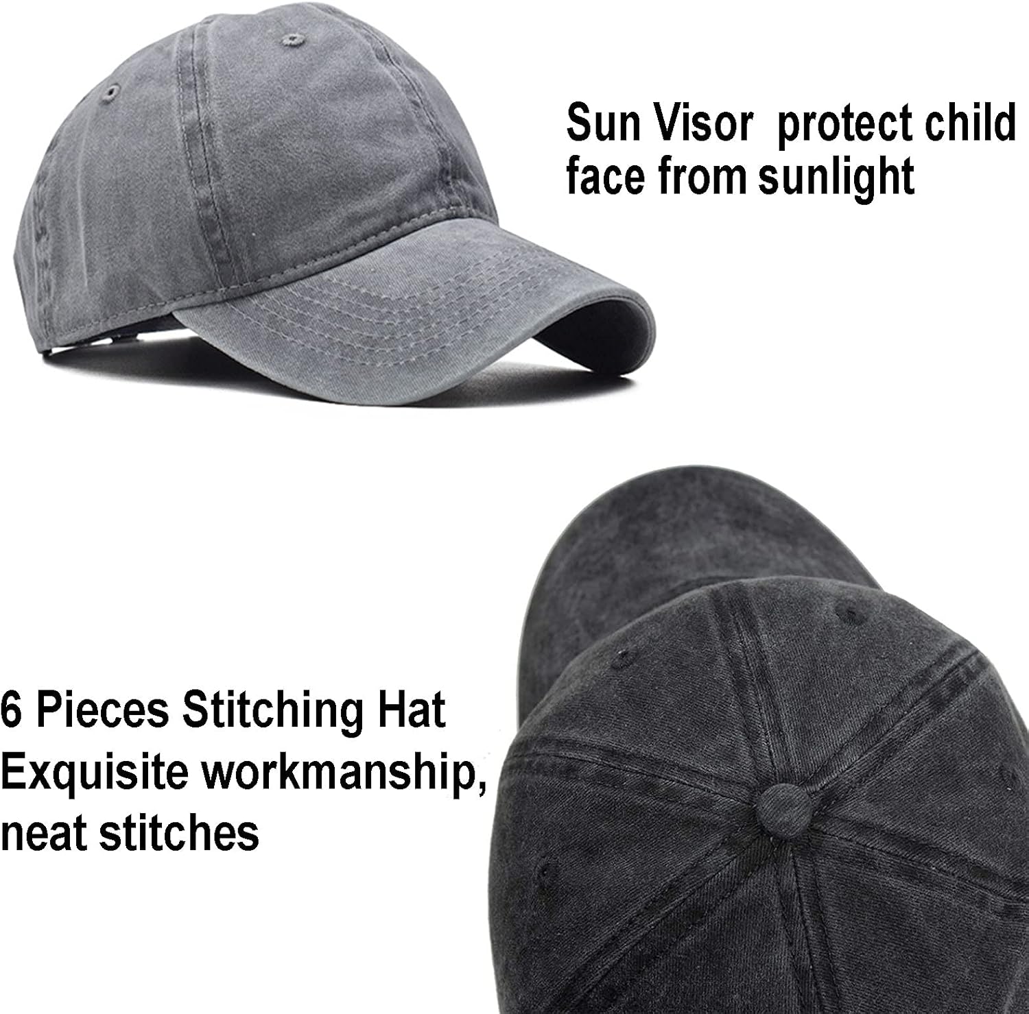 4 Pieces Toddler Baseball Hat Kid Baseball Cap Washed Cotton Adjustable Caps Hats for Boys Girls - Image 3