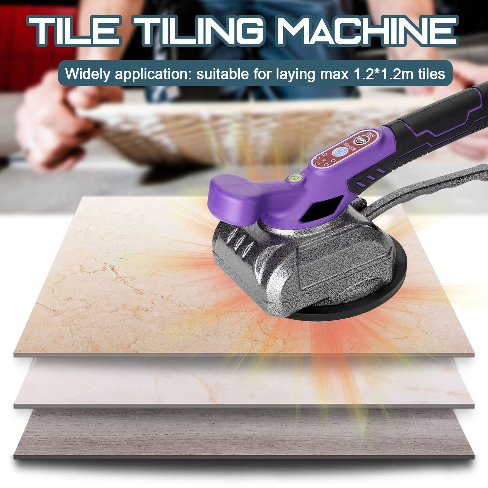 Máquina vibratoria para azulejos Vibrador de baldosas Máquina de colocación de baldosas 45 kg Máquina de yeso de baldosas de suelo Colocación de baldosas Herramienta de nivelación de vibrador de suelo