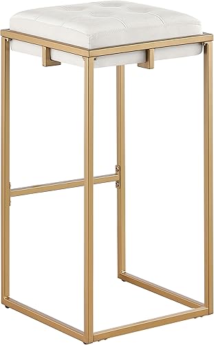 Miniatura 7 de Coaster Home Furnishings Nadia - Taburete cuadrado acolchado (2 unidades), color azul y dorado