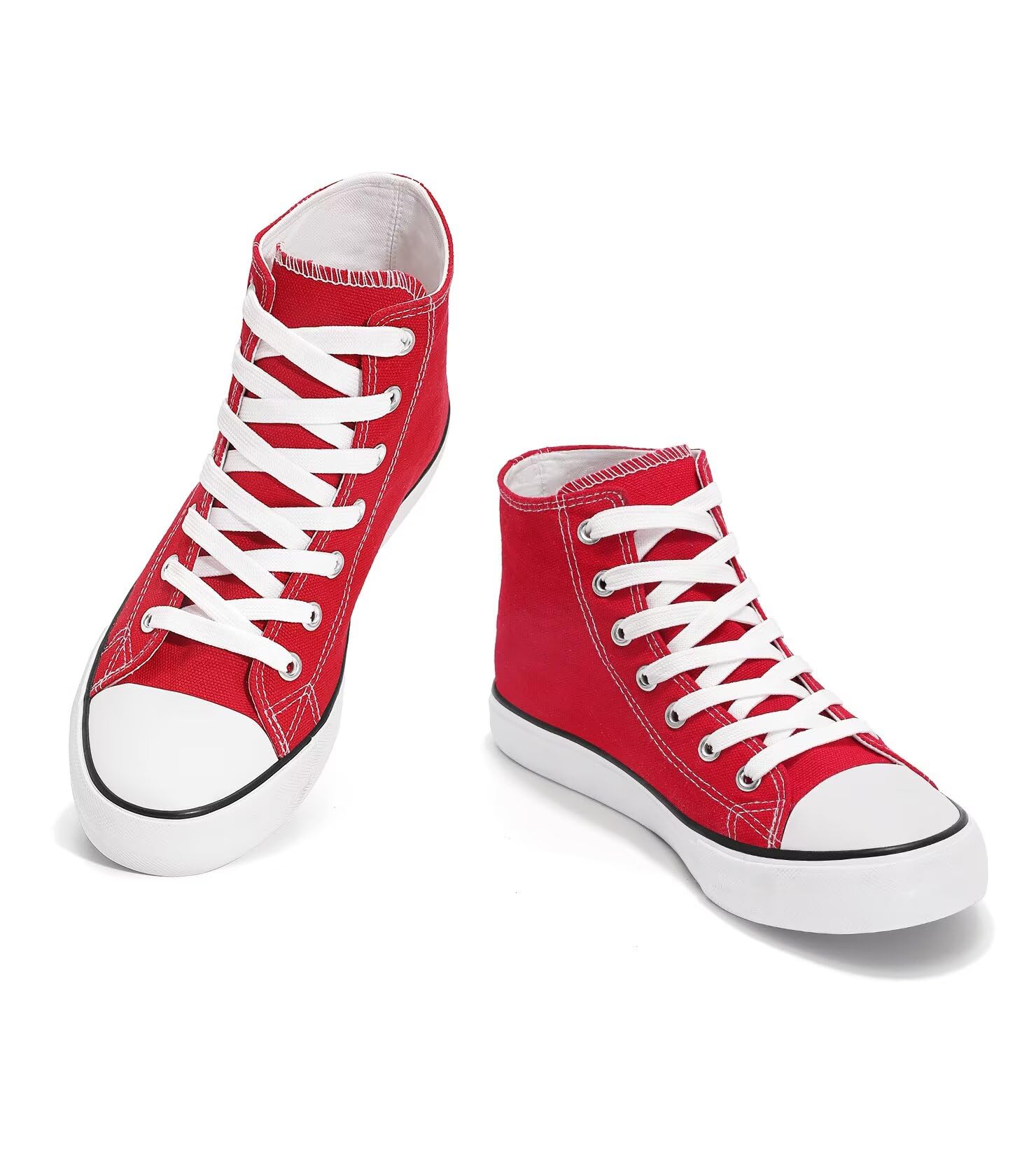 Womens High Top Canvas Sneakers, Lace up Fashion Tennis Shoes for Women Casual Classic Wa…