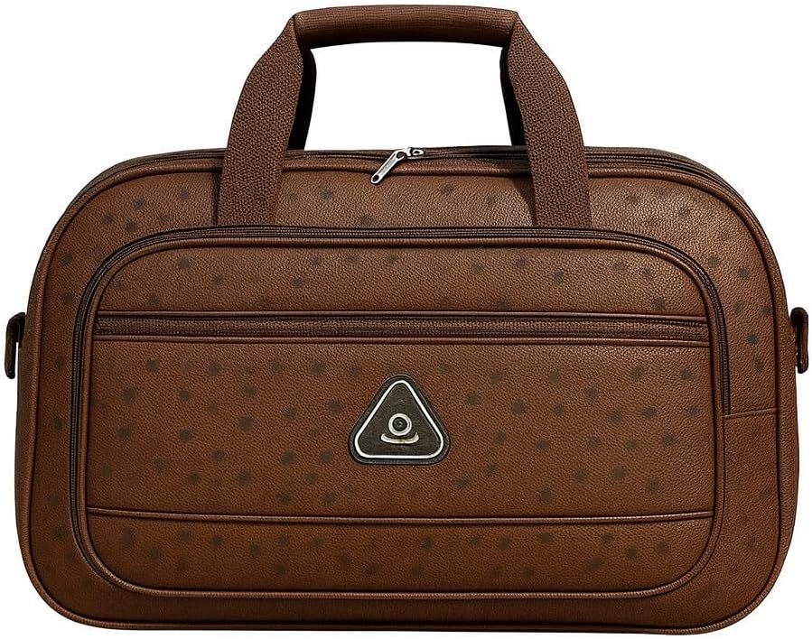 Mophonics Waterproof PU Leather Travel Bag | Shoulder Straps | Cabin Bag |Unisex Handbag Small Travel Bag (Dark Brown, 30L)