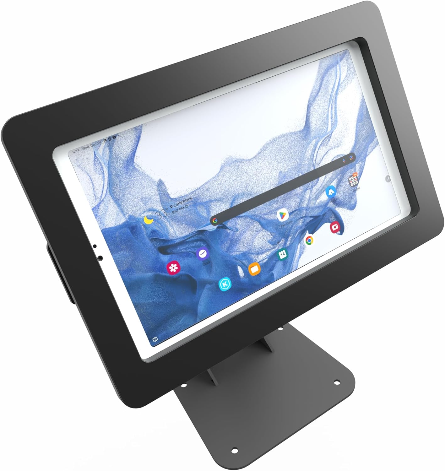 TABcare Anti-Theft Acrylic Case with 360 Rotate 180 Swivel Metal Desktop Stand & 90-Degree USB C Cable for Samsung Galaxy TAB A11+ A9+ 11" Tablet (Black)