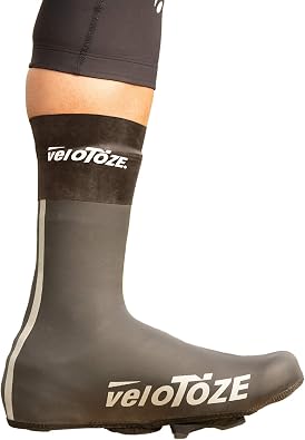 veloToze Neoprene Shoe Cover Waterproof Cuff Included - for Cleated Cycling Shoes - Waterproof, Windproof Neoprene Overshoes for Bike Rides in Cold Winter or Rainy Spring Weather - for Men and Women