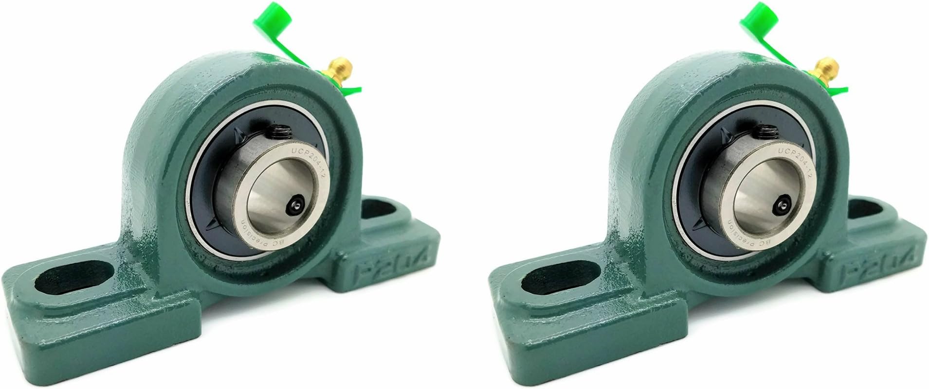 Two (2) UCP204-12 Cast Iron Pillow Block Mounted Bearings - 3/4" Inch Inside Diameter w/Set Screw Lock - P204