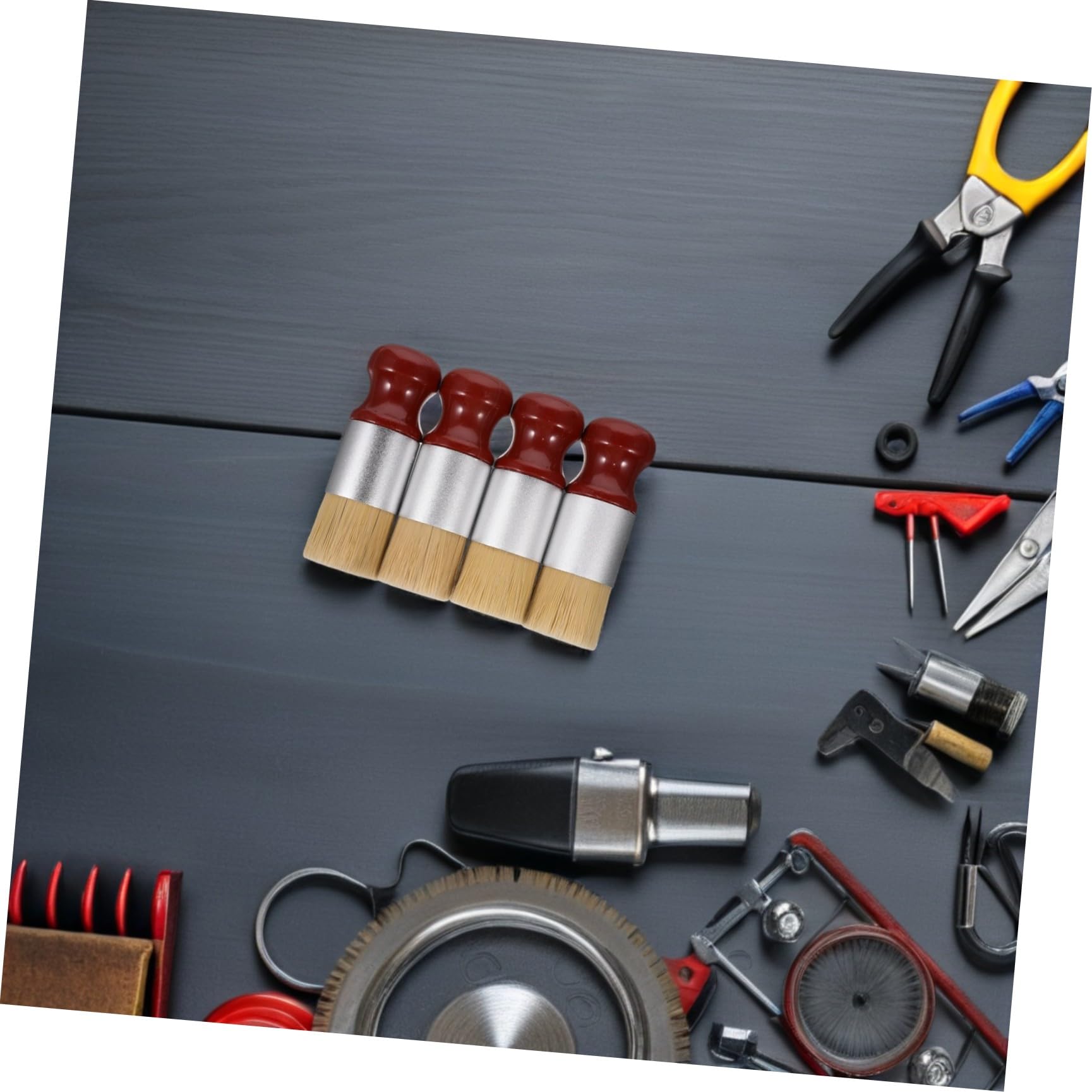 VALICLUD 4piezas Cepillo de Pomada para Coches y Muebles Cepillos Aplicadores de Detalles con Cerdas Suaves Herramienta de Limpieza para Acondicionador de Cuero y Madera Fácil de Sostener