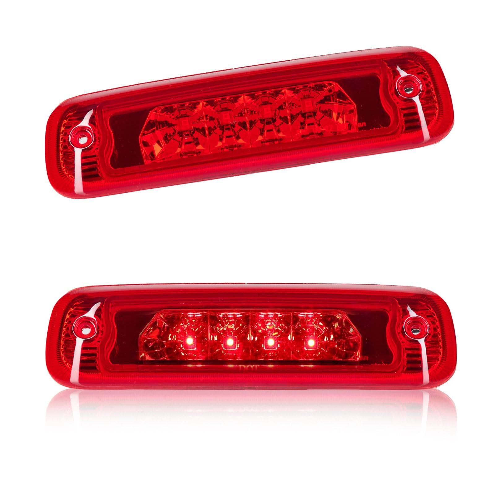 Third 3rd Brake Light LED for Jeep Cherokee 1997 1998 1999 2000 2001, High Mount Rear Brake Lights Assembly for 97-01 Jeep Cherokee, Waterproof Center Cab Lamp Stop Light (Red)