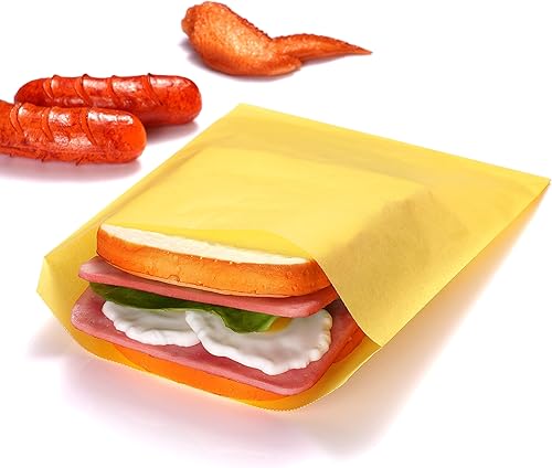 Quotidian - Bolsas de papel plano a prueba de grasa de color amarillo limón, reciclables para recuerdos de fiesta, galletas, pastelería, bocadillos,